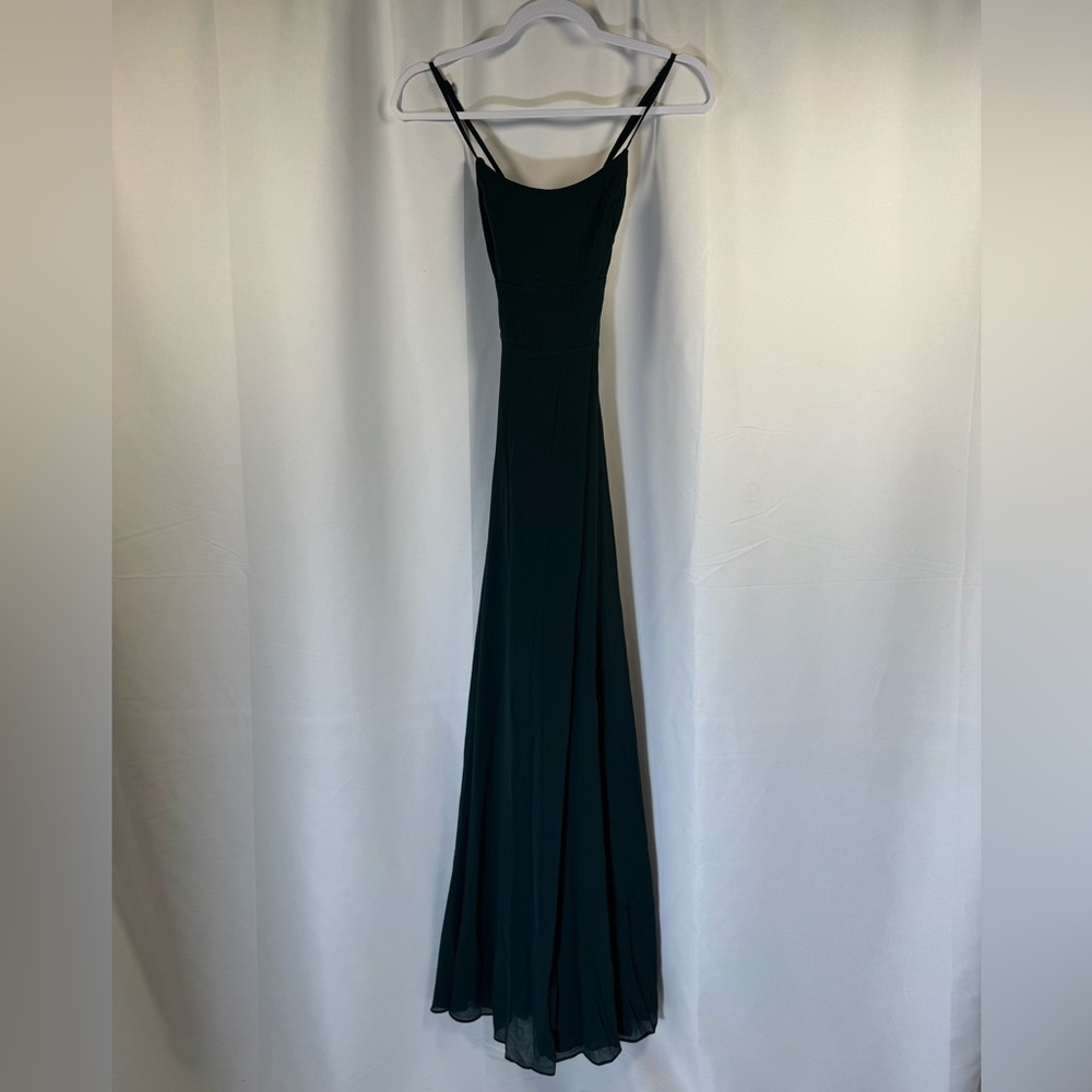 Lulus Atori Dark Green Mesh Sleeveless Maxi Dress XXS